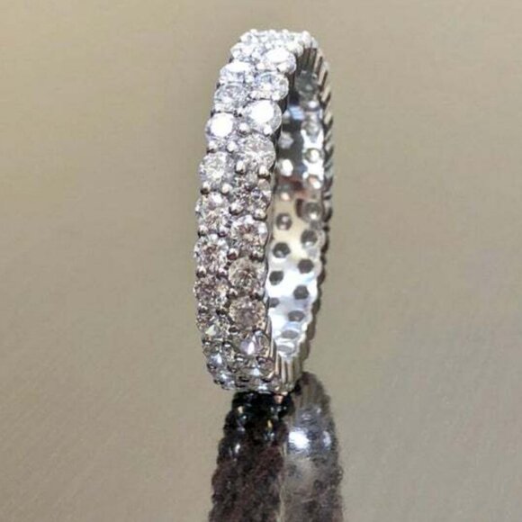 Vintage Pavé Eternity Ring - Sterling - Picture 2 of 7